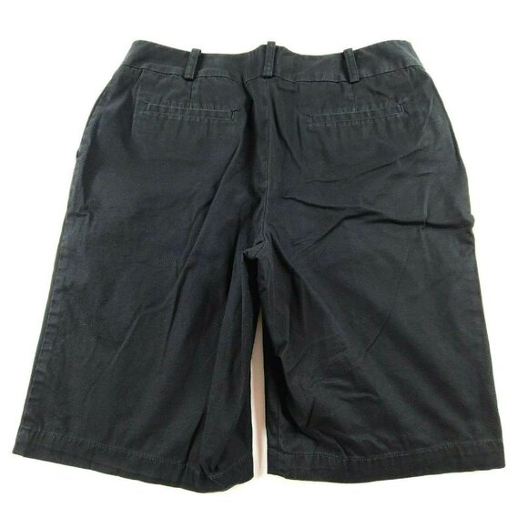 Talbots Shorts Womens Size 6 Black Midi Chinos Khakis Flat Front Casual - Picture 2 of 4